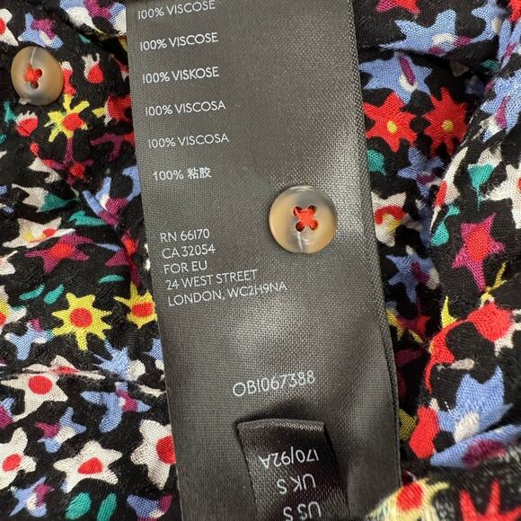 Maeve Mallory Floral Ruffle Sleeve Women's High Low Button Down Top Size Small - Picture 5 of 6